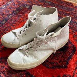 Leather high-top converse